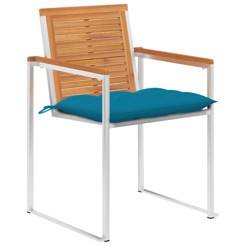 Tuinstoelen 8 st met kussens massief acaciahout is nu te koop bij PeponiXL, paradijselijk wonen!
