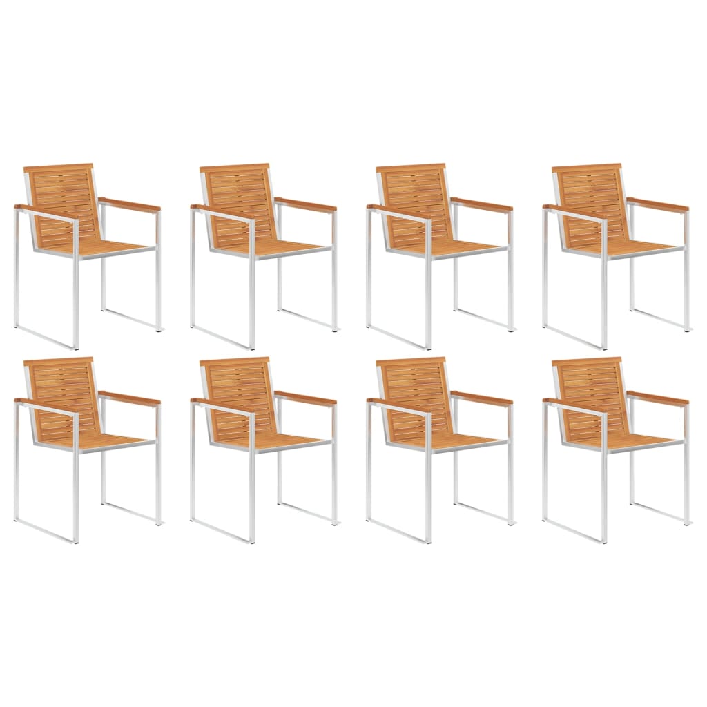 Tuinstoelen 8 st met kussens massief acaciahout is nu te koop bij PeponiXL, paradijselijk wonen!