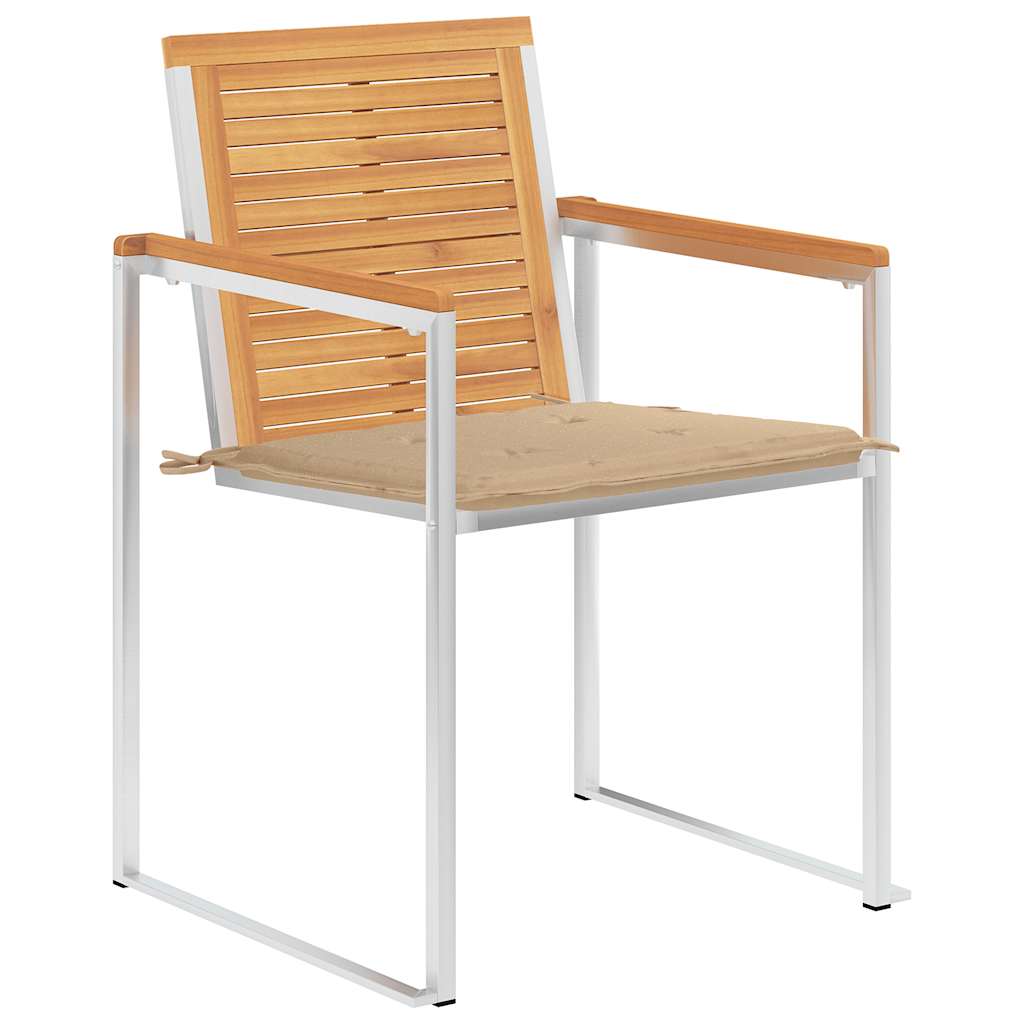 Tuinstoelen 4 st met kussens massief teakhout is nu te koop bij PeponiXL, paradijselijk wonen!