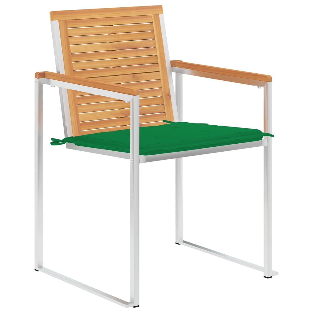 Tuinstoelen 4 st met kussens massief teakhout is nu te koop bij PeponiXL, paradijselijk wonen!