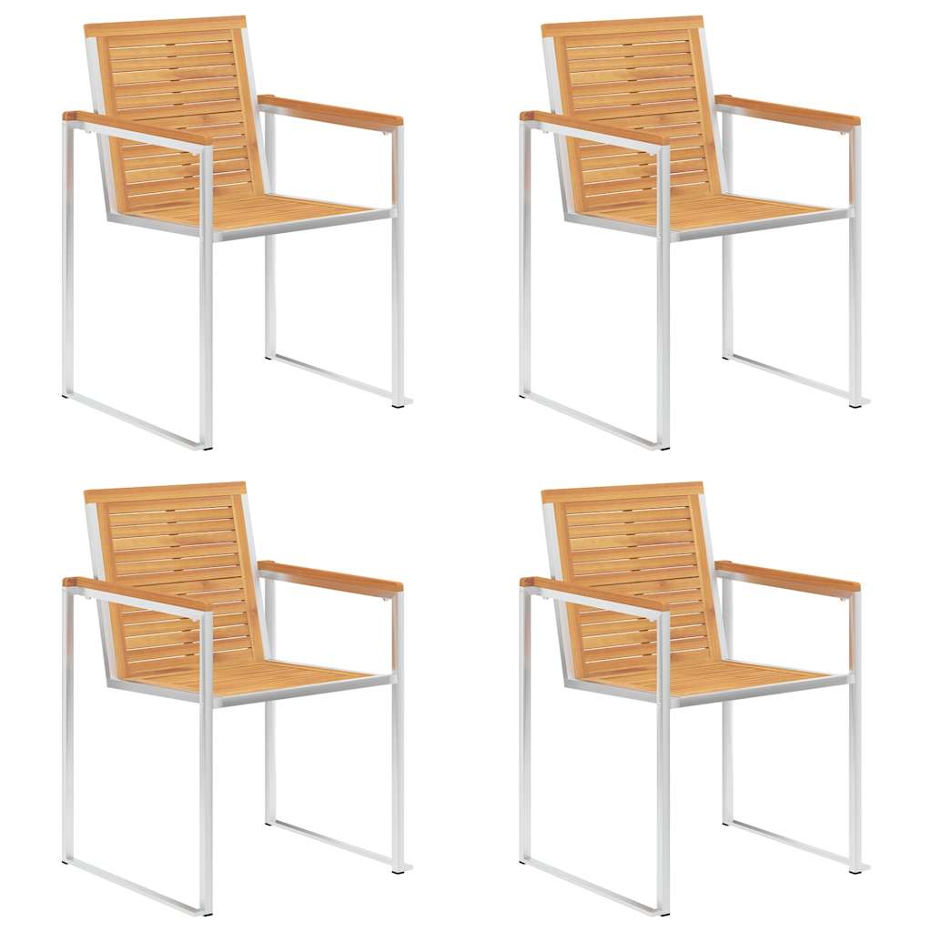 Tuinstoelen 4 st met kussens massief teakhout is nu te koop bij PeponiXL, paradijselijk wonen!