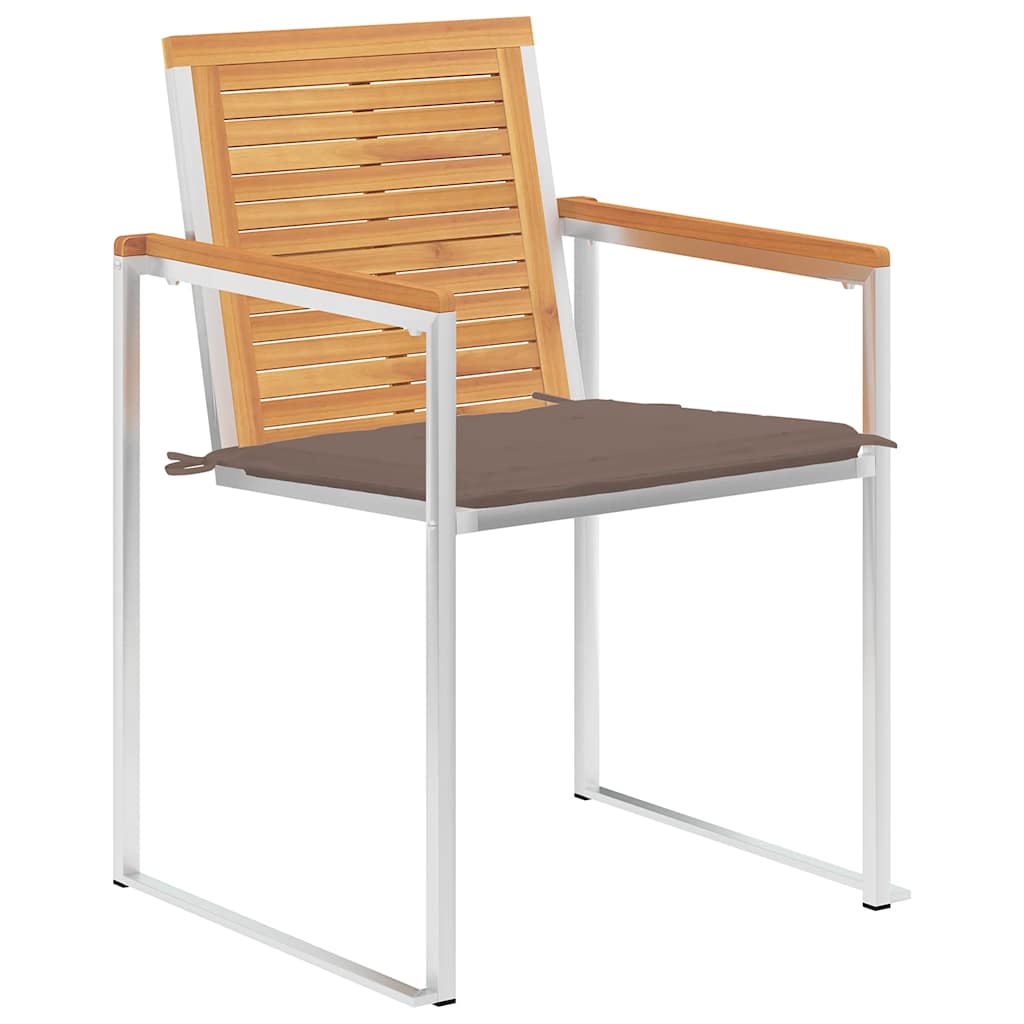 Tuinstoelen 4 st met kussens massief teakhout is nu te koop bij PeponiXL, paradijselijk wonen!