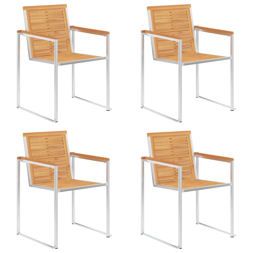 Tuinstoelen 4 st met kussens massief teakhout is nu te koop bij PeponiXL, paradijselijk wonen!
