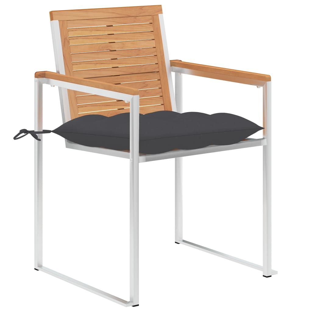 Tuinstoelen 4 st met kussens massief teakhout is nu te koop bij PeponiXL, paradijselijk wonen!
