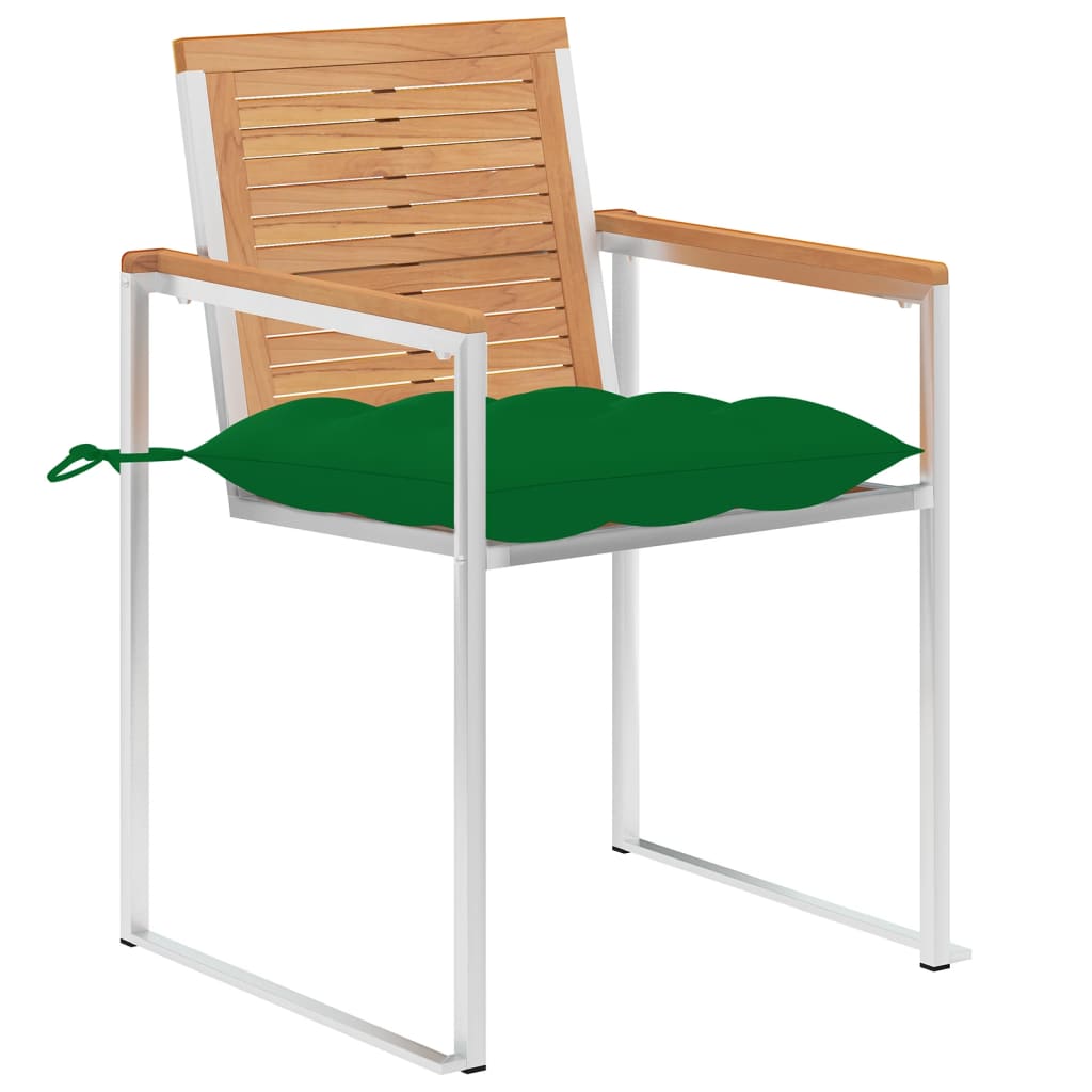 Tuinstoelen 4 st met kussens massief teakhout is nu te koop bij PeponiXL, paradijselijk wonen!