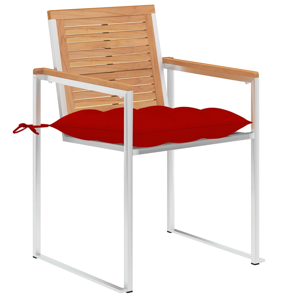 Tuinstoelen 4 st met kussens massief teakhout is nu te koop bij PeponiXL, paradijselijk wonen!