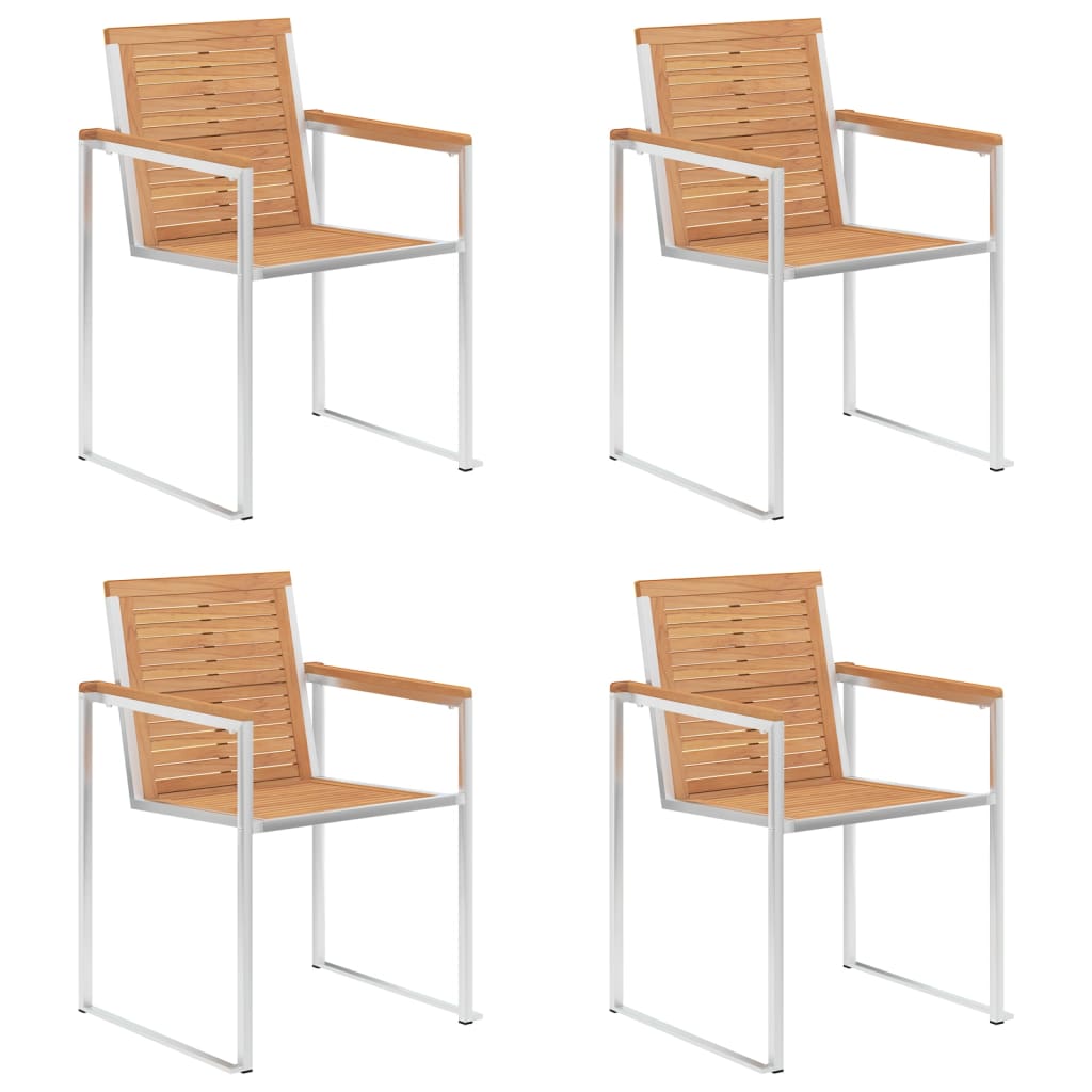 Tuinstoelen 4 st met kussens massief teakhout is nu te koop bij PeponiXL, paradijselijk wonen!