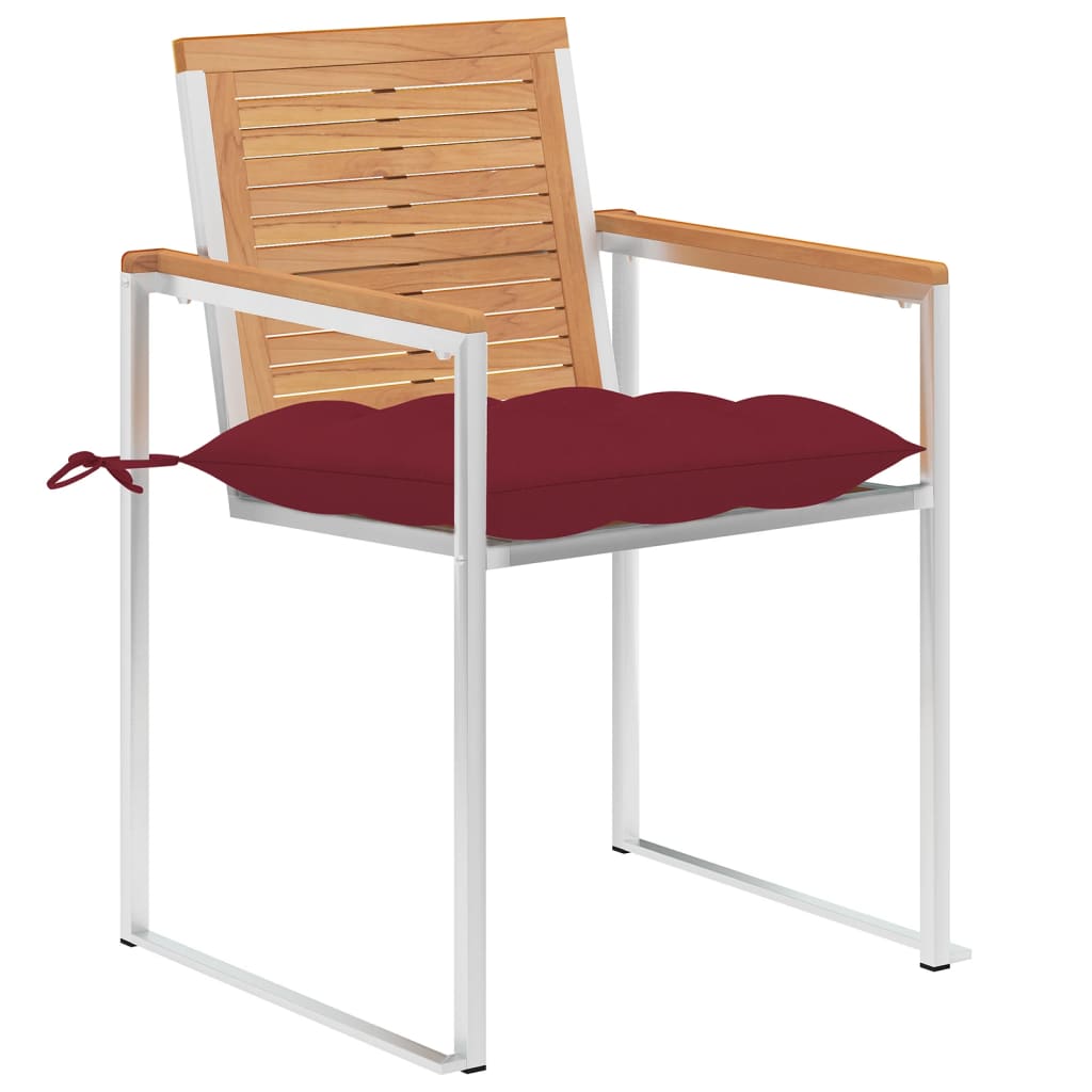 Tuinstoelen 4 st met kussens massief teakhout is nu te koop bij PeponiXL, paradijselijk wonen!
