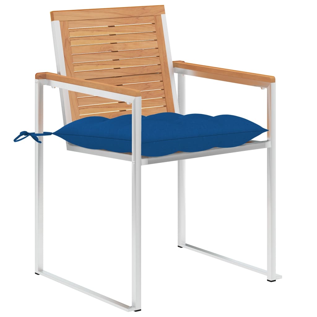 Tuinstoelen 4 st met kussens massief teakhout is nu te koop bij PeponiXL, paradijselijk wonen!