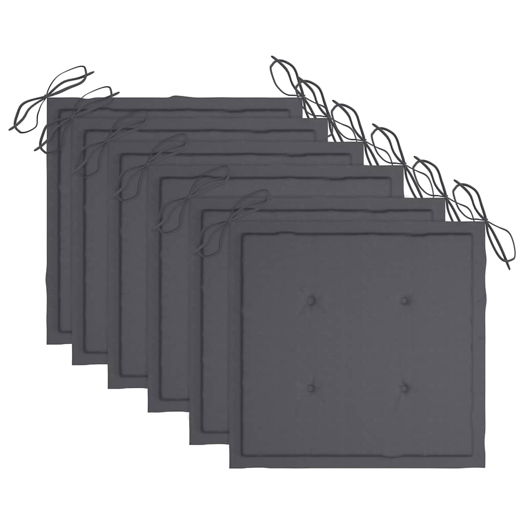 Tuinstoelen 6 st met kussens massief teakhout is nu te koop bij PeponiXL, paradijselijk wonen!