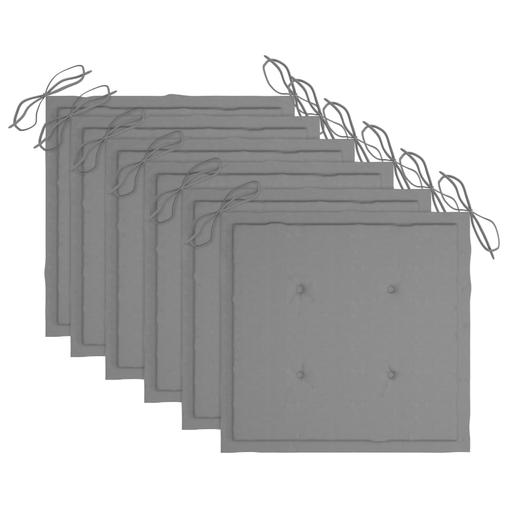 Tuinstoelen 6 st met kussens massief teakhout is nu te koop bij PeponiXL, paradijselijk wonen!