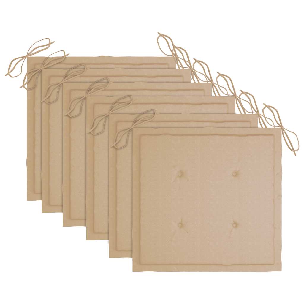 Tuinstoelen 6 st met kussens massief teakhout is nu te koop bij PeponiXL, paradijselijk wonen!