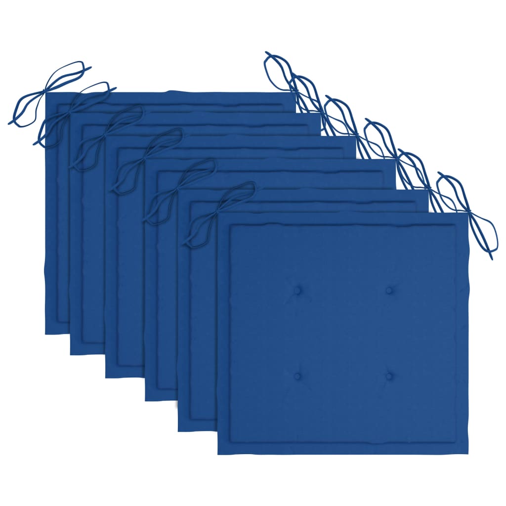 Tuinstoelen 6 st met kussens massief teakhout is nu te koop bij PeponiXL, paradijselijk wonen!