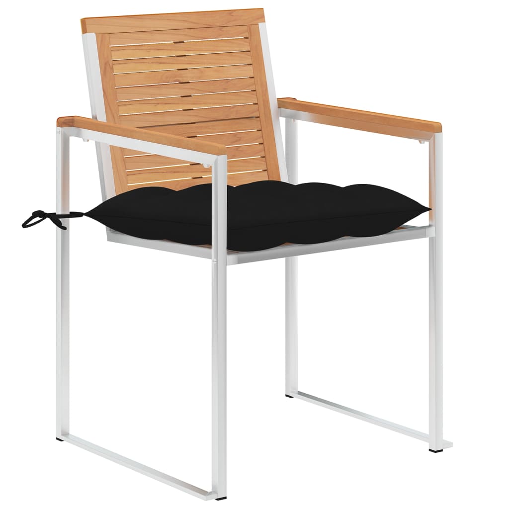 Tuinstoelen 6 st met kussens massief teakhout is nu te koop bij PeponiXL, paradijselijk wonen!