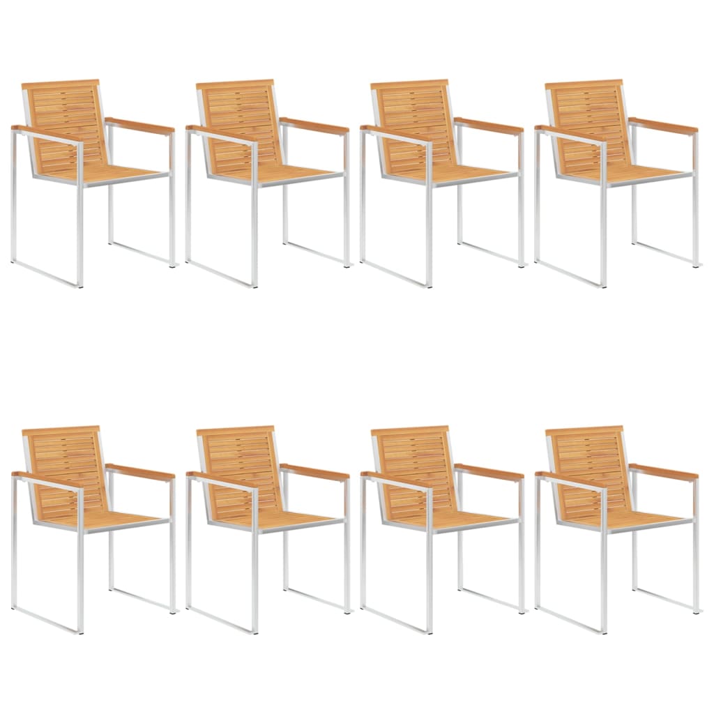 Tuinstoelen 8 st met kussens massief teakhout is nu te koop bij PeponiXL, paradijselijk wonen!