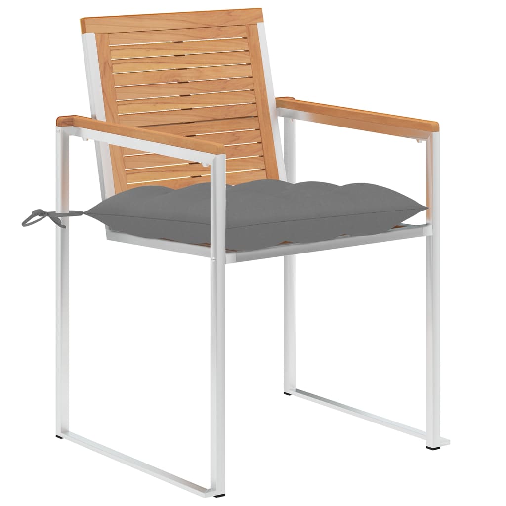 Tuinstoelen 8 st met kussens massief teakhout is nu te koop bij PeponiXL, paradijselijk wonen!