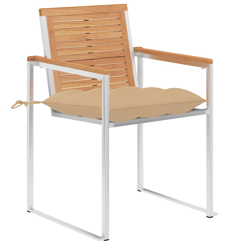 Tuinstoelen 8 st met kussens massief teakhout is nu te koop bij PeponiXL, paradijselijk wonen!