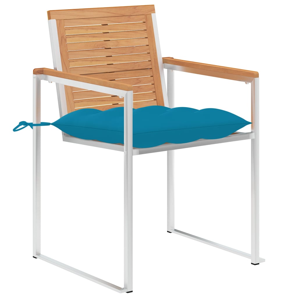Tuinstoelen 8 st met kussens massief teakhout is nu te koop bij PeponiXL, paradijselijk wonen!