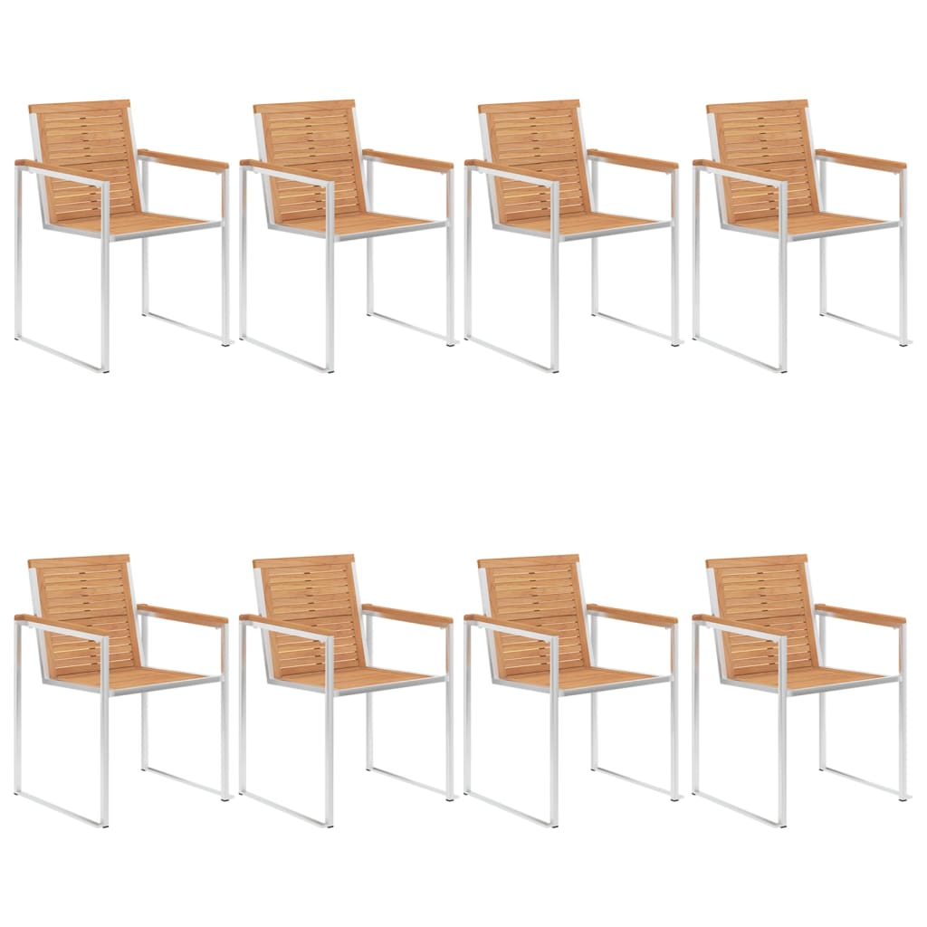 Tuinstoelen 8 st met kussens massief teakhout is nu te koop bij PeponiXL, paradijselijk wonen!