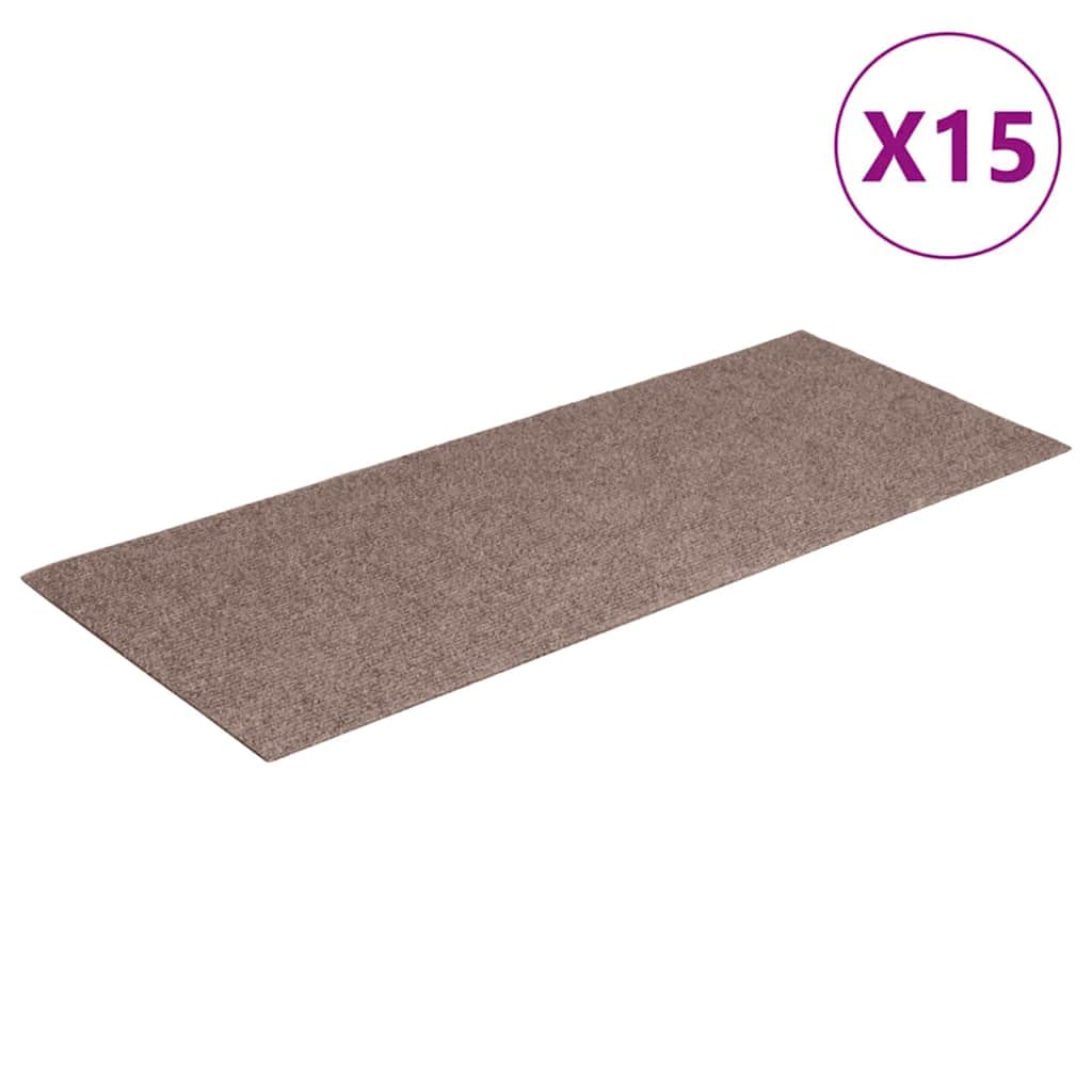 Trapmatten zelfklevend 15 stuks 60x25 cm lichtbruin rechthoekig is nu te koop bij PeponiXL, paradijselijk wonen!