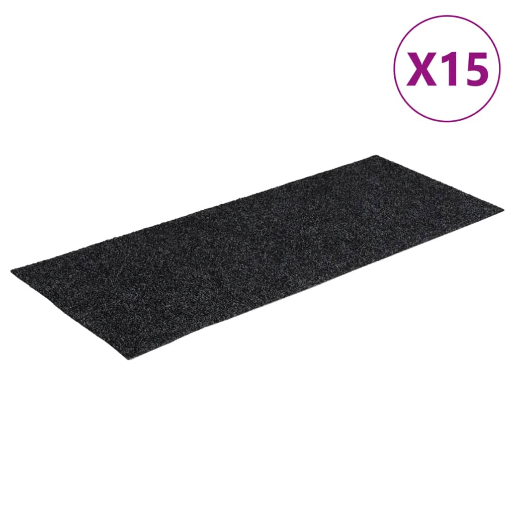 Trapmatten zelfklevend 15 stuks 60x25 cm donkergrijs rechthoekig is nu te koop bij PeponiXL, paradijselijk wonen!