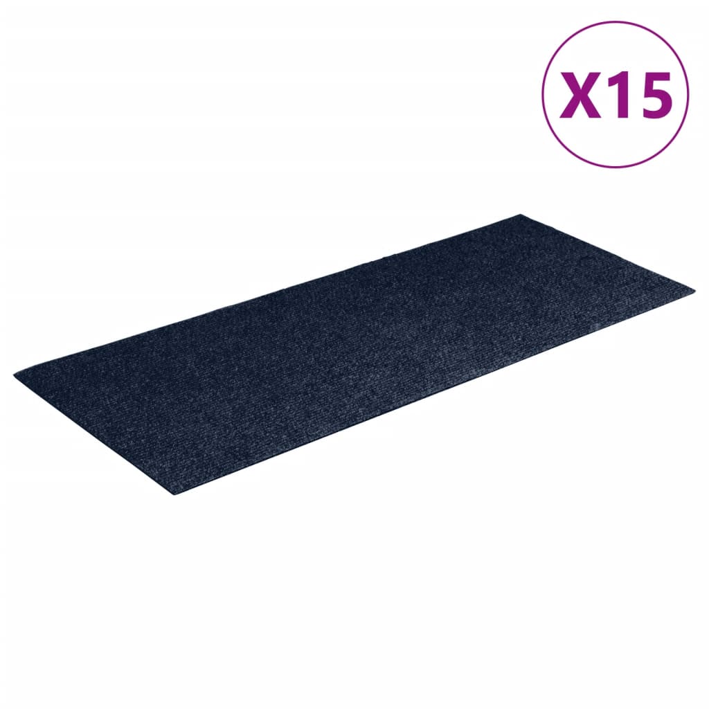 Trapmatten zelfklevend 15 stuks 60x25 cm marineblauw rechthoekig is nu te koop bij PeponiXL, paradijselijk wonen!