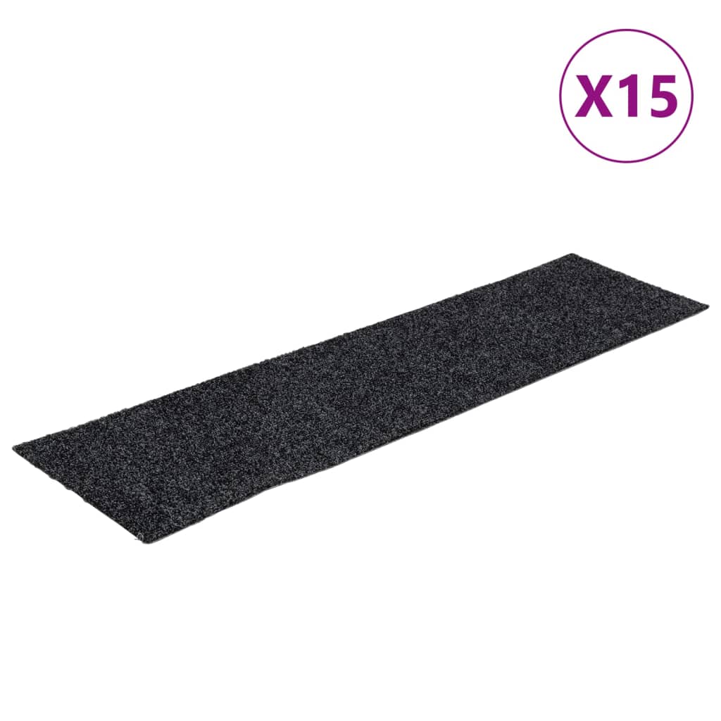 Trapmatten zelfklevend 15 stuks 76x20 cm donkergrijs rechthoekig is nu te koop bij PeponiXL, paradijselijk wonen!