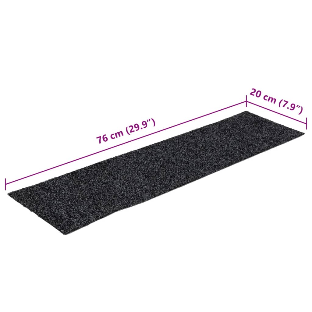 Trapmatten zelfklevend 15 stuks 76x20 cm donkergrijs rechthoekig is nu te koop bij PeponiXL, paradijselijk wonen!