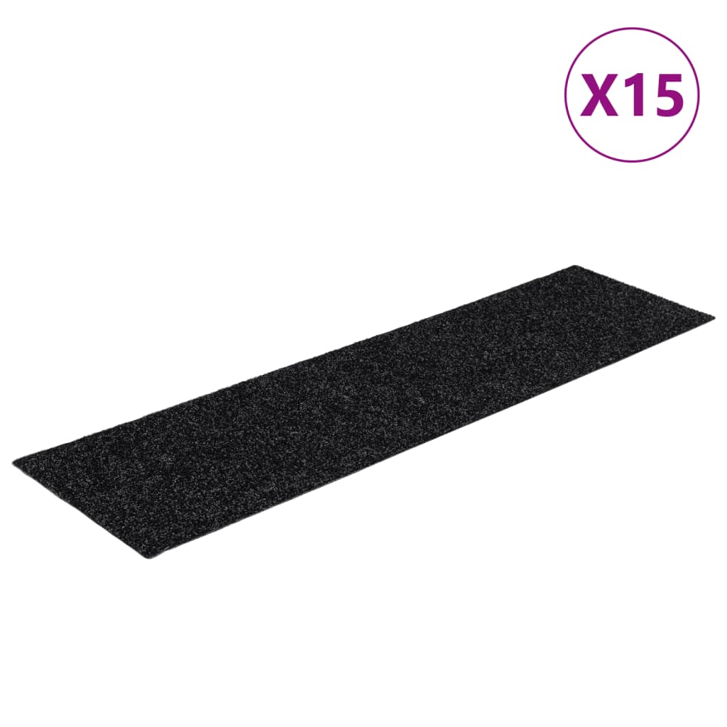 Trapmatten Zelfklevend 15 stuks 76x20 cm Zwart Rechthoekig is nu te koop bij PeponiXL, paradijselijk wonen!