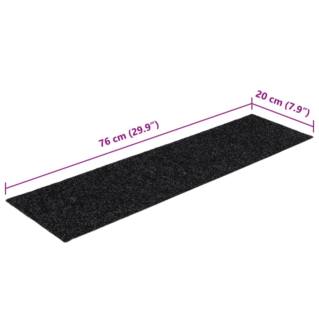 Trapmatten Zelfklevend 15 stuks 76x20 cm Zwart Rechthoekig is nu te koop bij PeponiXL, paradijselijk wonen!