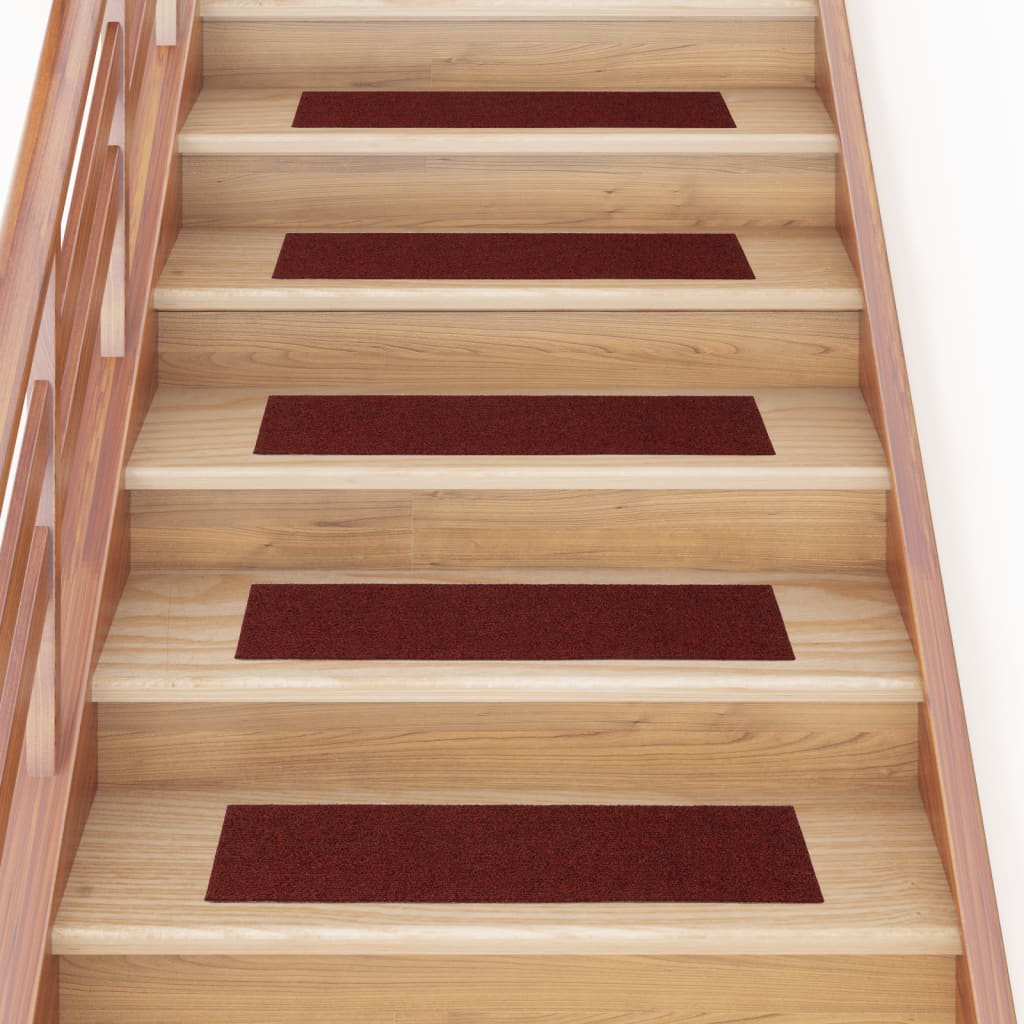 Trapmatten Zelfklevend 15 stuks 76x20 cm Bordeaux Rood Rechthoekig is nu te koop bij PeponiXL, paradijselijk wonen!