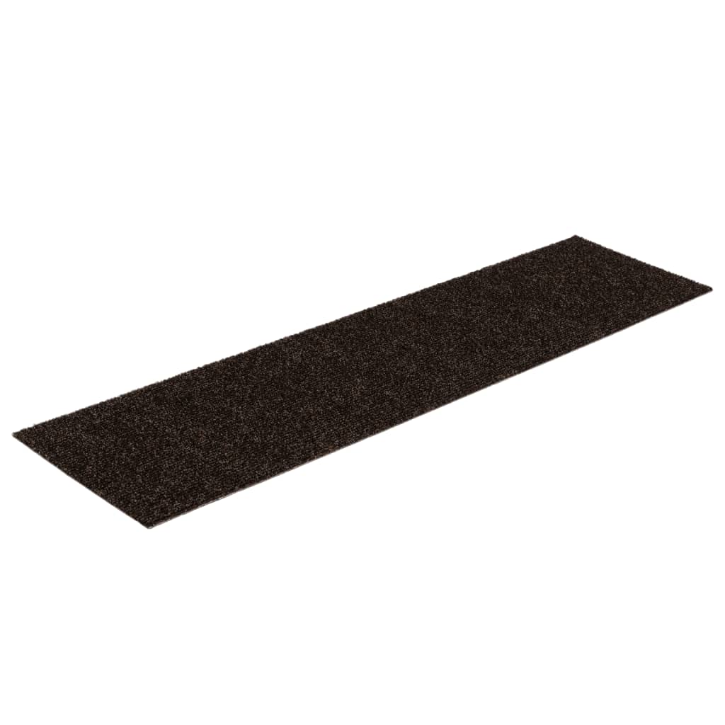Trapmatten Zelfklevend 15 stuks 76x20 cm Donkerbruin Rechthoekig is nu te koop bij PeponiXL, paradijselijk wonen!