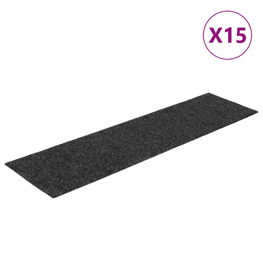 Trapmatten Zelfklevend 15 stuks 76x20 cm Antraciet Rechthoekig is nu te koop bij PeponiXL, paradijselijk wonen!
