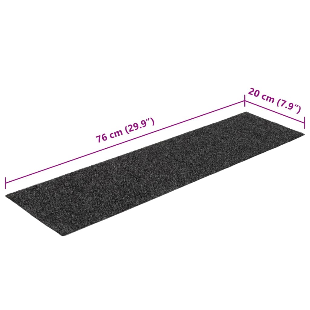 Trapmatten Zelfklevend 15 stuks 76x20 cm Antraciet Rechthoekig is nu te koop bij PeponiXL, paradijselijk wonen!