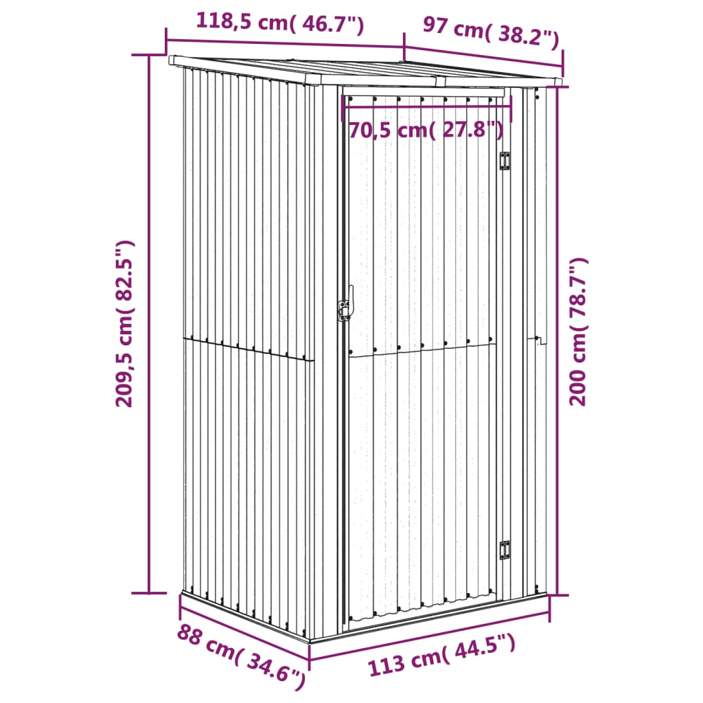Tuinhuis Groen 118,5x97x209,5 cm Gegalvaniseerd Staal is nu te koop bij PeponiXL, paradijselijk wonen!
