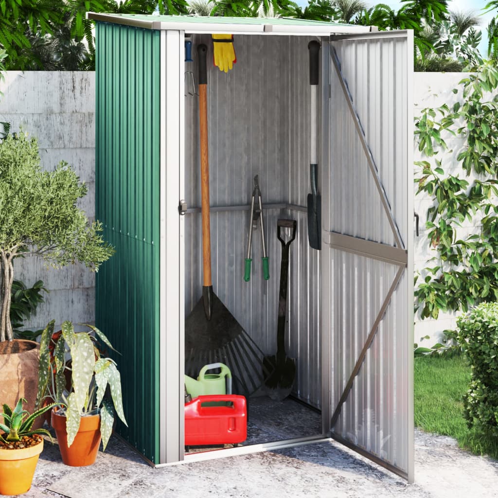 Tuinhuis Groen 118,5x97x209,5 cm Gegalvaniseerd Staal is nu te koop bij PeponiXL, paradijselijk wonen!