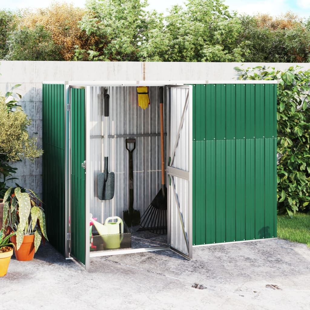 Tuinschuur 225x89x161 cm gegalvaniseerd staal groen is nu te koop bij PeponiXL, paradijselijk wonen!