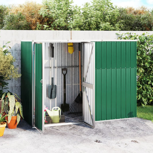 Tuinschuur 225x89x161 cm gegalvaniseerd staal groen is nu te koop bij PeponiXL, paradijselijk wonen!