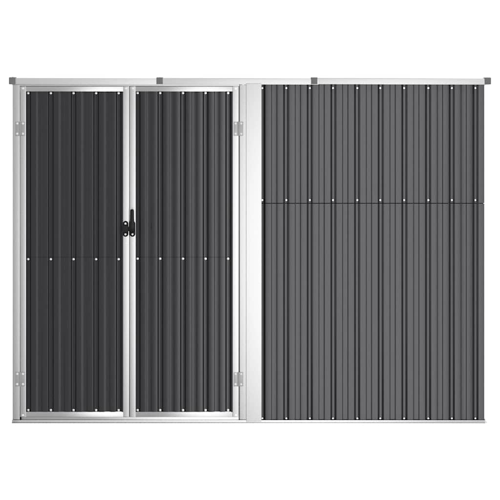 Tuinschuur 225x89x161 cm gegalvaniseerd staal antracietkleurig is nu te koop bij PeponiXL, paradijselijk wonen!