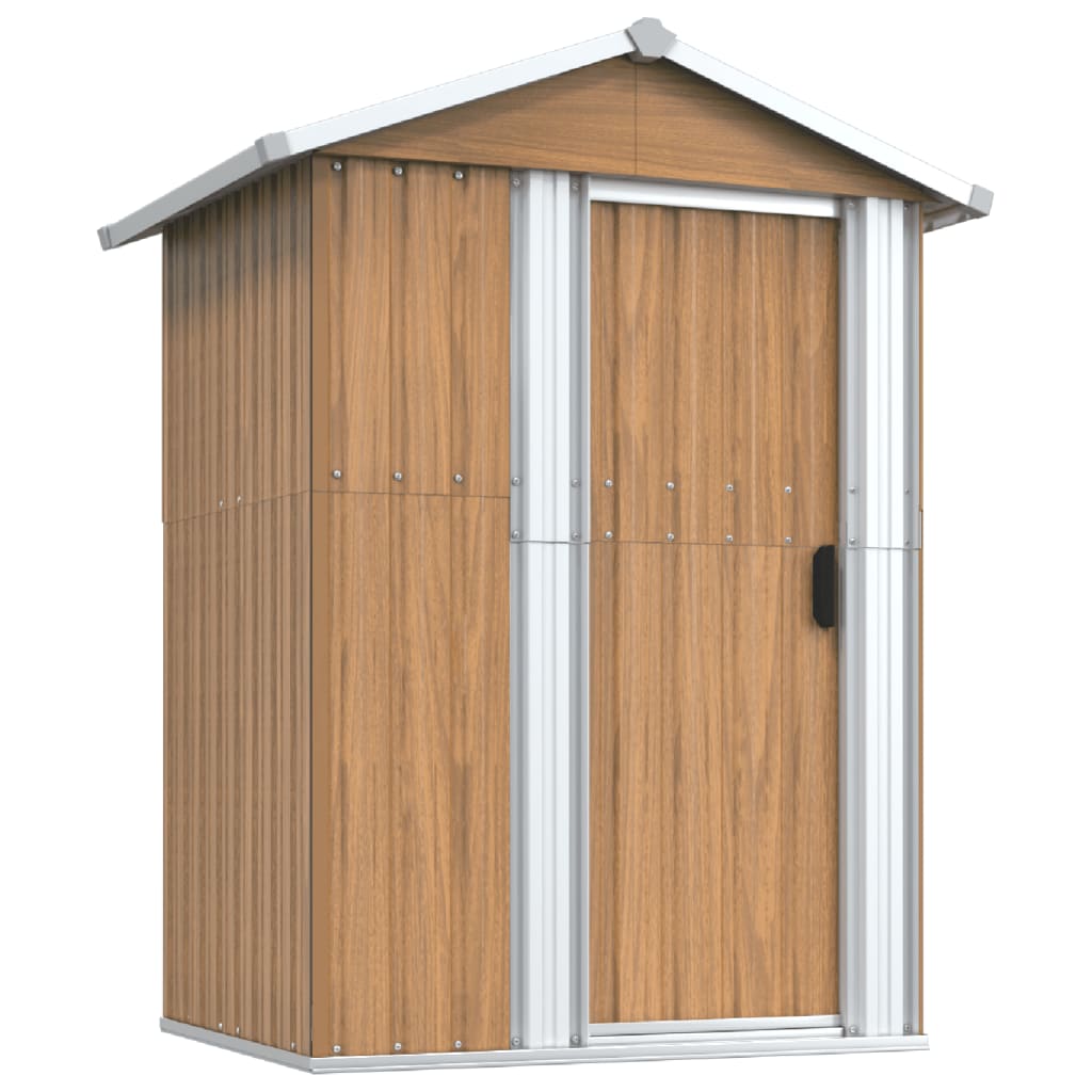 Tuinhuis Bruin 126x97,5x177 cm Gegalvaniseerd Staal is nu te koop bij PeponiXL, paradijselijk wonen!