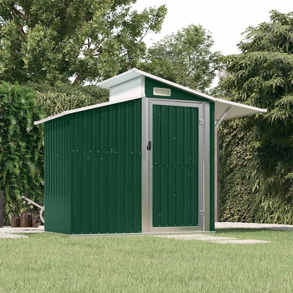 Tuinschuur 270x130x208,5 cm gegalvaniseerd staal groen is nu te koop bij PeponiXL, paradijselijk wonen!