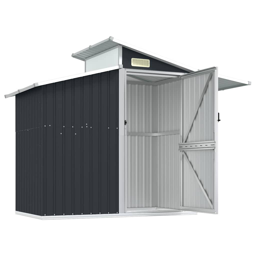 Tuinschuur 270x130x208,5 cm gegalvaniseerd staal antracietkleur is nu te koop bij PeponiXL, paradijselijk wonen!