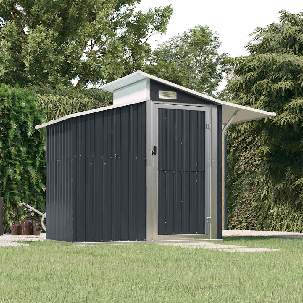 Tuinschuur 270x130x208,5 cm gegalvaniseerd staal antracietkleur is nu te koop bij PeponiXL, paradijselijk wonen!