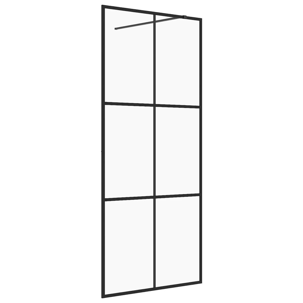 Inloopdouchewand 80x195 cm ESG-glas transparant en zwart is nu te koop bij PeponiXL, paradijselijk wonen!