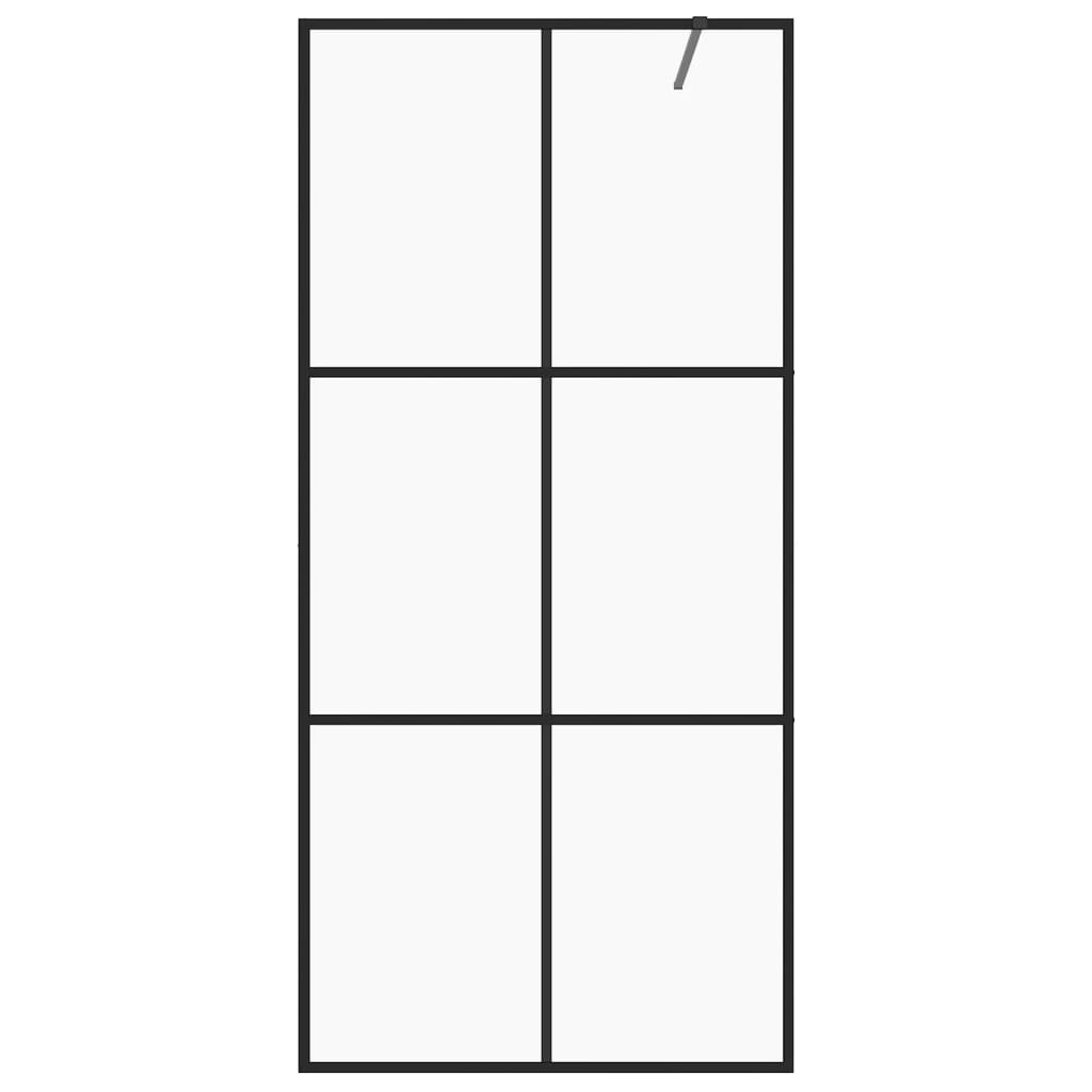 Inloopdouchewand 80x195 cm ESG-glas transparant en zwart is nu te koop bij PeponiXL, paradijselijk wonen!