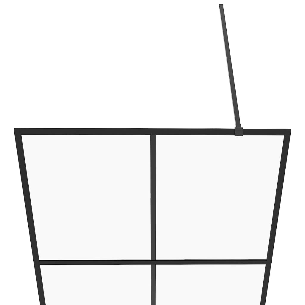 Inloopdouchewand 80x195 cm ESG-glas transparant en zwart is nu te koop bij PeponiXL, paradijselijk wonen!