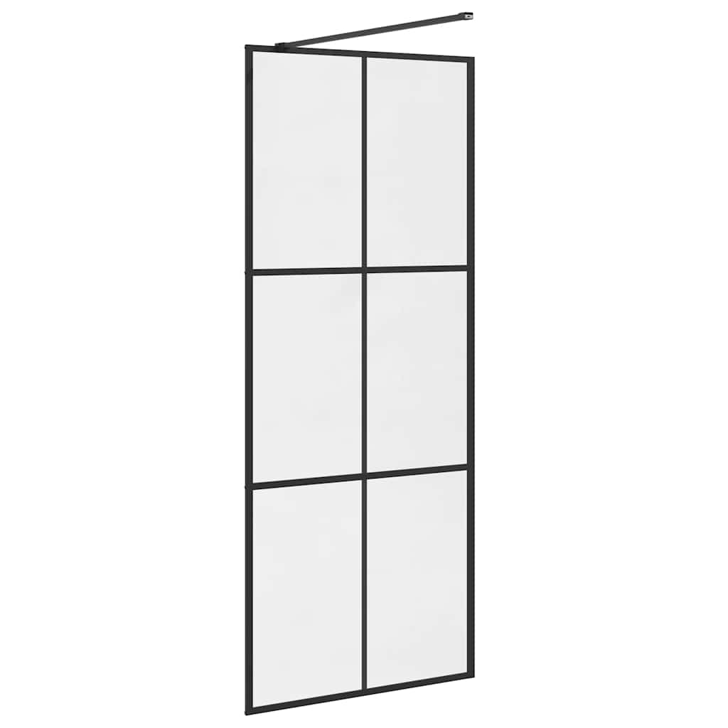 Inloopdouchewand 80x195 cm ESG-glas transparant en zwart is nu te koop bij PeponiXL, paradijselijk wonen!