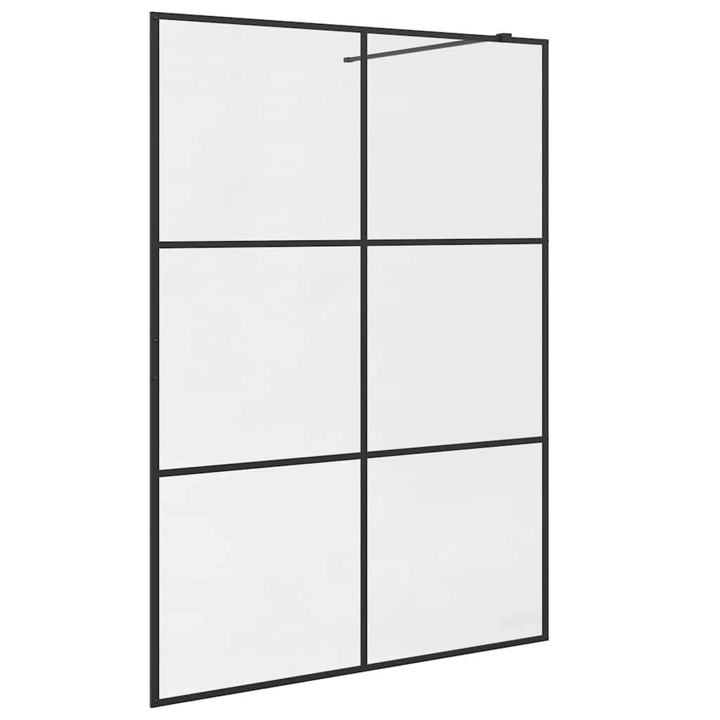 Inloopdouchewand 140x195 cm ESG-glas transparant en zwart is nu te koop bij PeponiXL, paradijselijk wonen!