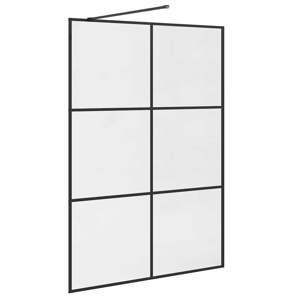 Inloopdouchewand 140x195 cm ESG-glas transparant en zwart is nu te koop bij PeponiXL, paradijselijk wonen!