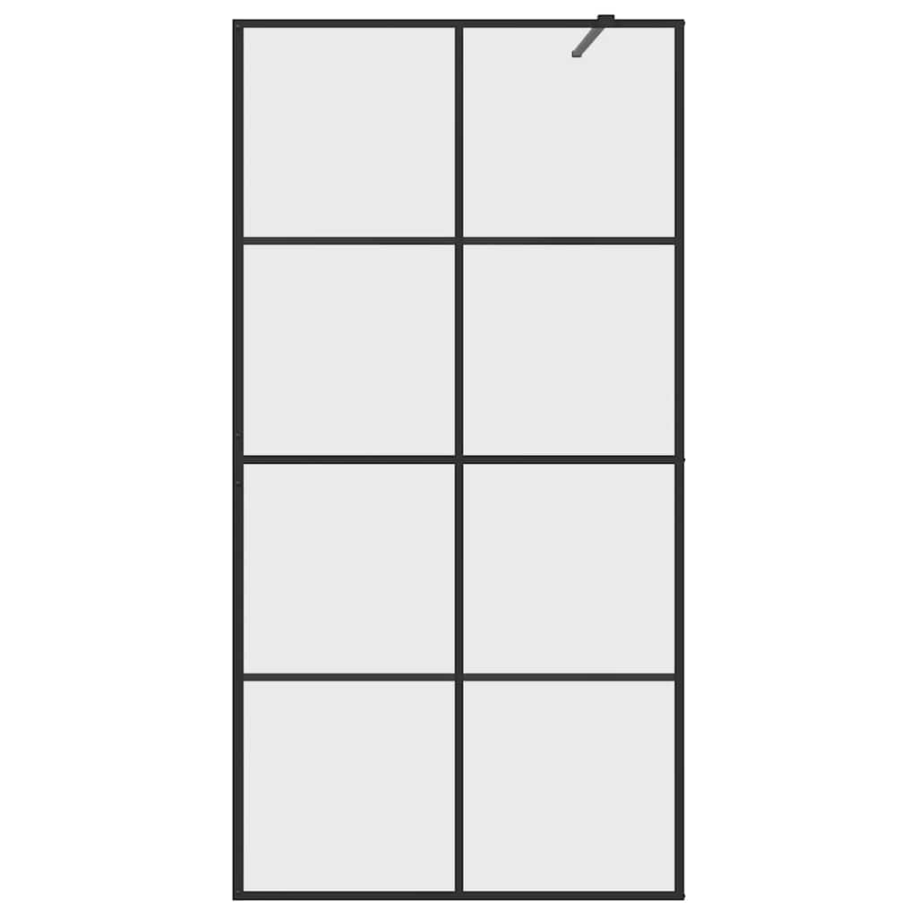 Inloopdouchewand 100x195 cm ESG-glas transparant en zwart is nu te koop bij PeponiXL, paradijselijk wonen!